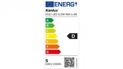 Oprawa naścienna LED prostokątna antracyt DULI LED 6,5W-NW-L-GR 6,5W 270lm 4000K IP54 33752