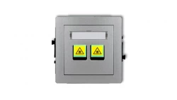 DECO Mechanizm gniazda światłowodowego/optycznego podwójnego srebrny metalik 7DGOP-2