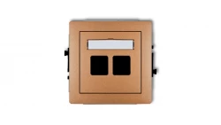 DECO Mechanizm gniazda multimedialnego podwójnego bez modułu (standard Keystone) złoty metalik 8DGM-2P