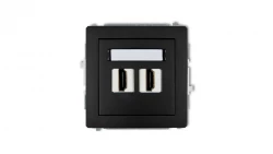 DECO Mechanizm gniazda podwójnego HDMI 2.0 czarny mat 12DHDMI-4