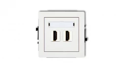 DECO Mechanizm gniazda podwójnego HDMI 2.0 biały DHDMI-4