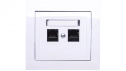 KIER Gniazdo komputerowe podwójne 2xRJ45 kat.5e białe GPK-2W/K/00