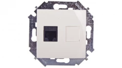 Simon 15 Gniazdo komputerowe pojedyncze RJ45 kat.5e beżowe 1591551-031