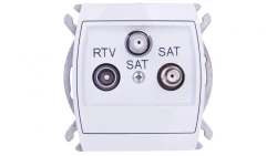 GAZELA Gniazdo antenowe RTV-SAT-SAT białe GPA-J2S/m/00
