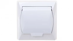 AKCENT Gniazdo bryzgoszczelne z/u Schuko IP44 klapka biała GPH-1AS/00/w