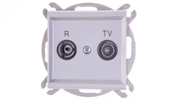 SONATA Gniazdo antenowe RTV przelotowe 14dB srebro mat GPA-14RP/m/38
