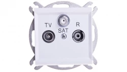 SONATA Gniazdo antenowe RTV-SAT przelotowe białe GPA-RSP/m/00