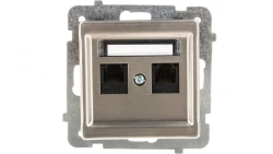 SONATA Gniazdo telefoniczne podwójne RJ11 niezależne stal inox GPT-2RMN/m/37