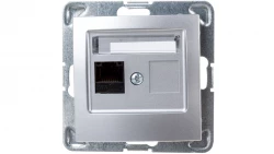 IMPRESJA Gniazdo komputerowe pojedyncze RJ45 kat.5e MMC srebrne GPK-1Y/K/m/18