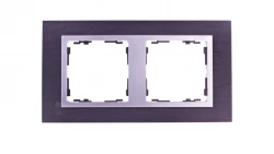 Simon 82 Ramka podwójna pozioma łupek/ ramka pośrednia aluminium mat 82927-63