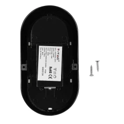 Plafon LED VT-8038 8W 6000K 560lm Czarny Owalny IP54 1310