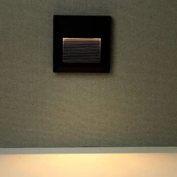 Oprawa Schodowa 2W LED V-TAC Czarny Kwadrat 230V IP65 VT-1152 3000K 60lm