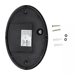 Plafon 12W LED V-TAC Owal Czarna IP54 VT-8010 3000K 840lm