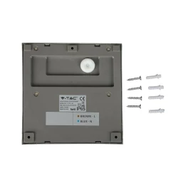 Oprawa Ścienna Elewacyjna 3W LED V-TAC Szary Kwadrat 230V IP65 VT-1172 3000K 210lm