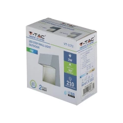 Oprawa Ścienna Elewacyjna 3W LED V-TAC Biały Kwadrat 230V IP65 VT-1172 3000K 210lm
