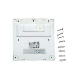 Oprawa Ścienna Elewacyjna 3W LED V-TAC Biały Kwadrat 230V IP65 VT-1172 3000K 210lm