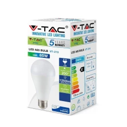 Żarówka LED VT-215 SAMSUNG CHIP 15W E27 A65 6400K 1250lm A+ 200st. 161