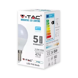 Żarówka LED VT-236 SAMSUNG CHIP 5.5W E14 P45 6400K 470lm A+ 180st. 170