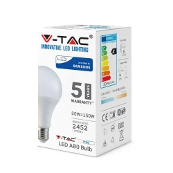 Żarówka LED VT-233 SAMSUNG CHIP 20W E27 A80 6400K 2452lm A+ 239
