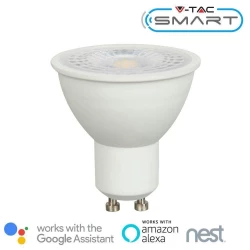 Żarówka LED V-TAC 4.5W GU10 110st SMART WiFi CCT WW+CW VT-5174 2700K-6400K 300lm