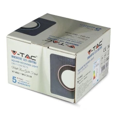 Oprawa Oczko V-TAC GIPS BETON GU10 Kwadrat Wpuszczany Szary/Różowe Złoto VT-862 5 Lat Gwarancji