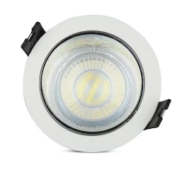 Oprawa Oczko V-TAC GU10 Wpuszczana Biały/Chrom Okrągła VT-872 3 Lata Gwarancji