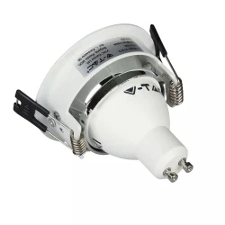 Oprawa Oczko V-TAC GU10 Wpuszczana Biały/Chrom Okrągła VT-872 3 Lata Gwarancji