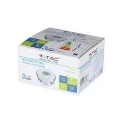 Oprawa Oczko V-TAC GU10 Wpuszczana Biały/Chrom Okrągła VT-873 3 Lata Gwarancji