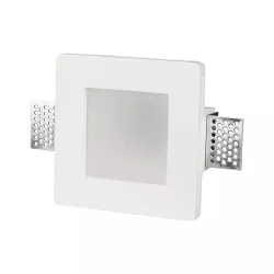 Oprawa Oczko V-TAC GIPS GU10 Wpuszczana Szkło Mrożone Kwadrat 120x120 Biała VT-801