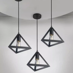 Lampa Wisząca VT-7141 E27 Max. 60W Geometryczna Czarna 3832