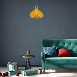Oprawa Wisząca V-TAC Drewno Żółty Pastel Seria Pryzmat 320x270mm VT-7323 5 Lat Gwarancji