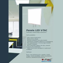 Panel LED V-TAC 36W 600x600 A++ 120lm/W PMMA VT-6136 3000K 4320lm