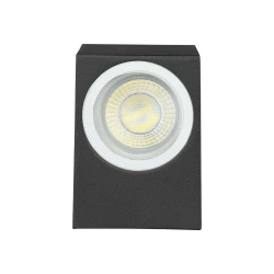 Kinkiet Ścienny V-TAC GU10 Aluminium Kwadrat Czarny W Dół IP44 VT-7651