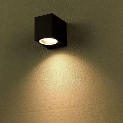 Kinkiet Ścienny V-TAC GU10 Aluminium Kwadrat Czarny W Dół IP44 VT-7651