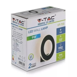 Kinkiet LED VT-710 9W 4000K 990lm IP20 Czarny 8228