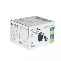 Lampa Ścienna VT-805 4,5W 3000K 360lm Czarna 8263