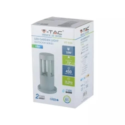 Oprawa Ogrodowa Słupek 10W LED V-TAC IP65 Szary 25cm VT-830 6400K 450lm