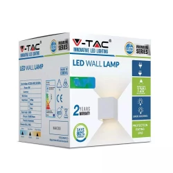 Kinkiet Ścienny V-TAC 12W LED Góra/Dół Regulowany Chip BRIDGELUX Biały Kwadrat IP65 VT-759-12 4000K 1100lm