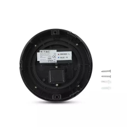 Oprawa Ścienna V-TAC 12W LED IP65 Czarny Okrągły VT-827 3000K 650lm