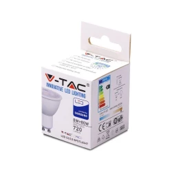 Żarówka LED V-TAC SAMSUNG CHIP GU10 8W 38st VT-291 6400K 720lm 5 Lat Gwarancji