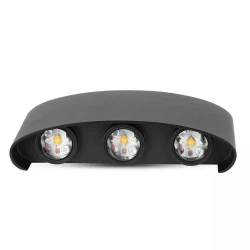 Oprawa Ścienna Góra/Dół V-TAC 6W LED Czarna IP54 VT-846 4000K 540lm