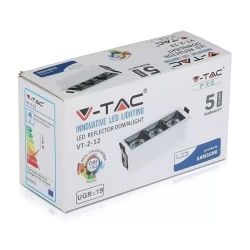 Oprawa V-TAC Downlight SAMSUNG CHIP 12W UGR19 CRI90+ 12st VT-2-12 4000K 960lm 5 Lat Gwarancji