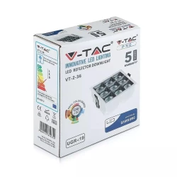 Oprawa V-TAC Downlight SAMSUNG CHIP 36W UGR19 CRI90+ 36st VT-2-36 2700K 2880lm 5 Lat Gwarancji