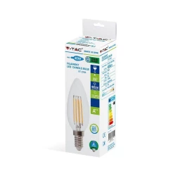 Żarówka LED V-TAC 4W Filament E14 Świeczka VT-1986 6400K 400lm