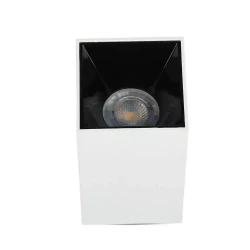 Oprawa Sufitowa V-TAC GU10 Kwadrat Natynkowa Biały+Czarny 74x74x140mm VT-882 3 Lata Gwarancji