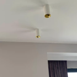 Oprawa Sufitowa V-TAC GU10 Okrągła Natynkowa Tuba Biały+Złoty 80x140mm VT-882 3 Lata Gwarancji