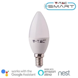 Żarówka LED V-TAC 4.5W E14 Świeczka SMART WiFi RGB+WW+CW VT-5114 RGB+2700K-6400K 300lm