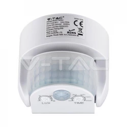 Czujnik Ruchu V-TAC Ścienny Biały 180st/360st IP65 VT-8093
