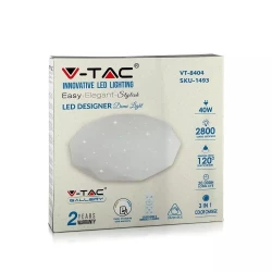 Plafon Sufitowy V-TAC 40W LED Pilot CCT fi.350 Gwiazdy Diament VT-8404 2700K-6400K 2800lm