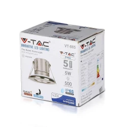 Oczko LED SAMSUNG CHIP 5W Hermetyczne IP65 Ściemnialne Satyna VT-855 3000K 500lm